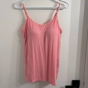 NWOT Pink Tank Top with Built-in Bra